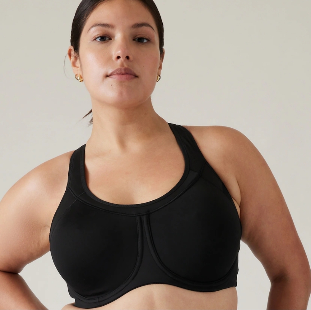 Athleta Glory Sports‎ Bra Black High Impact Adjustable Strap Women's No Size EUC